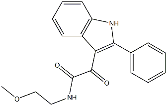 N-(2-methoxyethyl)-2-oxo-2-(2-phenyl-1H-indol-3-yl)acetamide Struktur