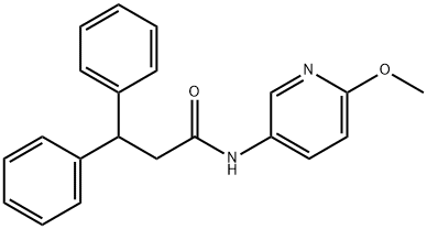 N-(6-methoxypyridin-3-yl)-3,3-diphenylpropanamide Struktur