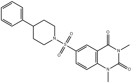 1,3-dimethyl-6-(4-phenylpiperidin-1-yl)sulfonylquinazoline-2,4-dione Struktur