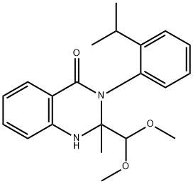 2-(dimethoxymethyl)-2-methyl-3-(2-propan-2-ylphenyl)-1H-quinazolin-4-one Struktur