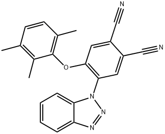 4-(benzotriazol-1-yl)-5-(2,3,6-trimethylphenoxy)benzene-1,2-dicarbonitrile Struktur