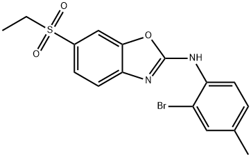 N-(2-bromo-4-methylphenyl)-6-ethylsulfonyl-1,3-benzoxazol-2-amine Struktur