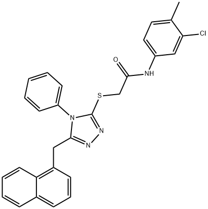 N-(3-chloro-4-methylphenyl)-2-[[5-(naphthalen-1-ylmethyl)-4-phenyl-1,2,4-triazol-3-yl]sulfanyl]acetamide Struktur