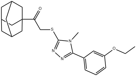 1-(1-adamantyl)-2-[[5-(3-ethoxyphenyl)-4-methyl-1,2,4-triazol-3-yl]sulfanyl]ethanone Struktur