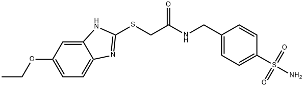 2-[(6-ethoxy-1H-benzimidazol-2-yl)sulfanyl]-N-[(4-sulfamoylphenyl)methyl]acetamide Struktur