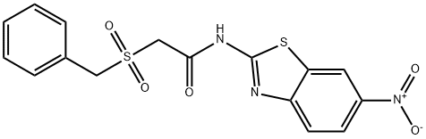 2-benzylsulfonyl-N-(6-nitro-1,3-benzothiazol-2-yl)acetamide Struktur