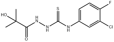 1-(3-chloro-4-fluorophenyl)-3-[(2-hydroxy-2-methylpropanoyl)amino]thiourea Struktur