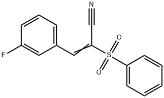 (E)-2-(benzenesulfonyl)-3-(3-fluorophenyl)prop-2-enenitrile Struktur