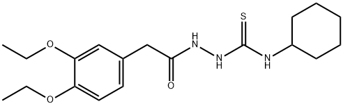 1-cyclohexyl-3-[[2-(3,4-diethoxyphenyl)acetyl]amino]thiourea Struktur