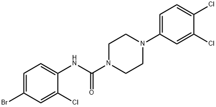 N-(4-bromo-2-chlorophenyl)-4-(3,4-dichlorophenyl)piperazine-1-carboxamide Struktur