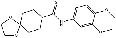 N-(3,4-dimethoxyphenyl)-1,4-dioxa-8-azaspiro[4.5]decane-8-carbothioamide Struktur