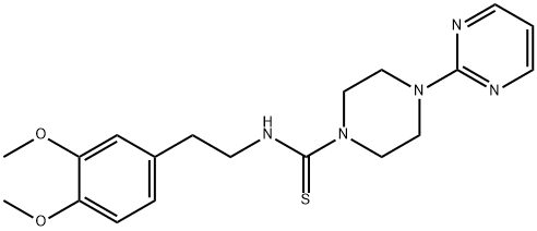 N-[2-(3,4-dimethoxyphenyl)ethyl]-4-pyrimidin-2-ylpiperazine-1-carbothioamide Struktur