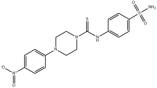 4-(4-nitrophenyl)-N-(4-sulfamoylphenyl)piperazine-1-carbothioamide Struktur