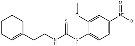 1-[2-(cyclohexen-1-yl)ethyl]-3-(2-methoxy-4-nitrophenyl)thiourea Struktur