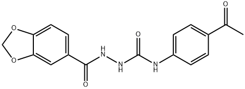 1-(4-acetylphenyl)-3-(1,3-benzodioxole-5-carbonylamino)urea Struktur