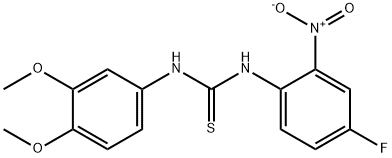 1-(3,4-dimethoxyphenyl)-3-(4-fluoro-2-nitrophenyl)thiourea Struktur