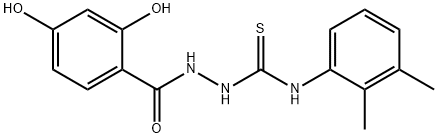 1-[(2,4-dihydroxybenzoyl)amino]-3-(2,3-dimethylphenyl)thiourea Struktur