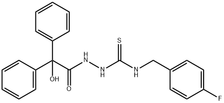 1-[(4-fluorophenyl)methyl]-3-[(2-hydroxy-2,2-diphenylacetyl)amino]thiourea Struktur