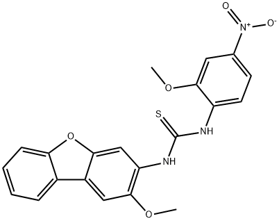 1-(2-methoxydibenzofuran-3-yl)-3-(2-methoxy-4-nitrophenyl)thiourea Struktur