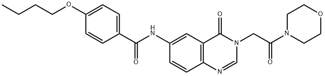 4-butoxy-N-[3-(2-morpholin-4-yl-2-oxoethyl)-4-oxoquinazolin-6-yl]benzamide Struktur