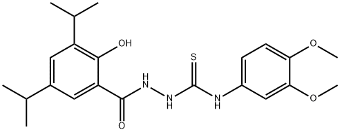 1-(3,4-dimethoxyphenyl)-3-[[2-hydroxy-3,5-di(propan-2-yl)benzoyl]amino]thiourea Struktur