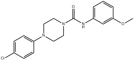 4-(4-chlorophenyl)-N-(3-methoxyphenyl)piperazine-1-carboxamide Struktur