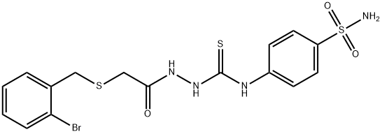 1-[[2-[(2-bromophenyl)methylsulfanyl]acetyl]amino]-3-(4-sulfamoylphenyl)thiourea Struktur