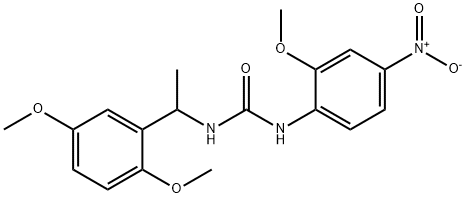 1-[1-(2,5-dimethoxyphenyl)ethyl]-3-(2-methoxy-4-nitrophenyl)urea Struktur