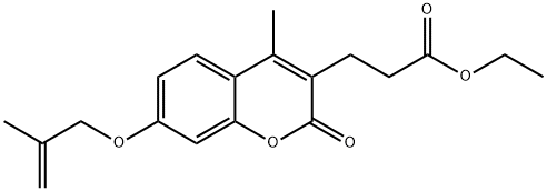 ethyl 3-[4-methyl-7-(2-methylprop-2-enoxy)-2-oxochromen-3-yl]propanoate Struktur