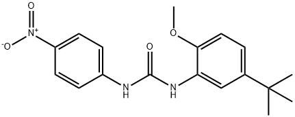 1-(5-tert-butyl-2-methoxyphenyl)-3-(4-nitrophenyl)urea Struktur