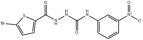 1-[(5-bromothiophene-2-carbonyl)amino]-3-(3-nitrophenyl)urea Struktur