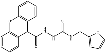 1-(furan-2-ylmethyl)-3-(9H-xanthene-9-carbonylamino)thiourea Struktur