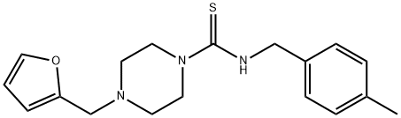 4-(furan-2-ylmethyl)-N-[(4-methylphenyl)methyl]piperazine-1-carbothioamide Struktur