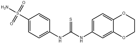 1-(2,3-dihydro-1,4-benzodioxin-6-yl)-3-(4-sulfamoylphenyl)thiourea Struktur