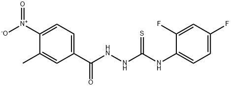 1-(2,4-difluorophenyl)-3-[(3-methyl-4-nitrobenzoyl)amino]thiourea Struktur