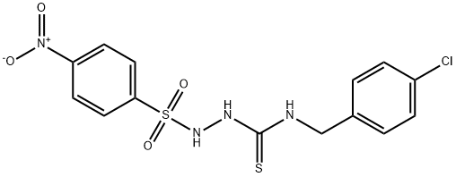 1-[(4-chlorophenyl)methyl]-3-[(4-nitrophenyl)sulfonylamino]thiourea Struktur