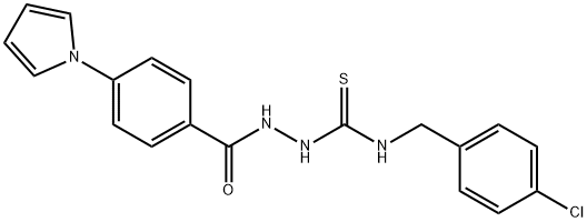 1-[(4-chlorophenyl)methyl]-3-[(4-pyrrol-1-ylbenzoyl)amino]thiourea Struktur