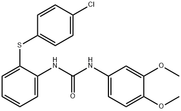 1-[2-(4-chlorophenyl)sulfanylphenyl]-3-(3,4-dimethoxyphenyl)urea Struktur