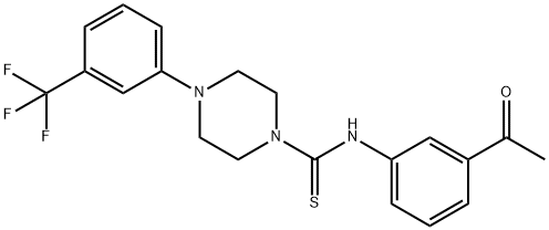 N-(3-acetylphenyl)-4-[3-(trifluoromethyl)phenyl]piperazine-1-carbothioamide Struktur