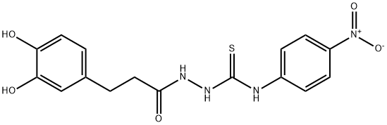 1-[3-(3,4-dihydroxyphenyl)propanoylamino]-3-(4-nitrophenyl)thiourea Struktur