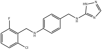 N-[[4-[(2-chloro-6-fluorophenyl)methylamino]phenyl]methyl]-1H-1,2,4-triazol-5-amine Struktur