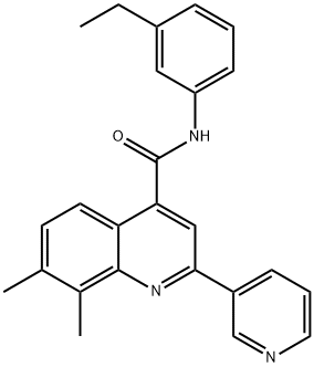 N-(3-ethylphenyl)-7,8-dimethyl-2-pyridin-3-ylquinoline-4-carboxamide Struktur