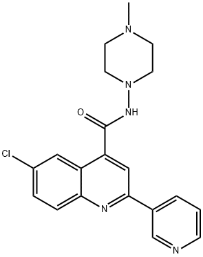 6-chloro-N-(4-methylpiperazin-1-yl)-2-pyridin-3-ylquinoline-4-carboxamide Struktur