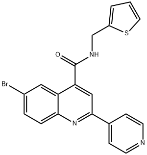 6-bromo-2-pyridin-4-yl-N-(thiophen-2-ylmethyl)quinoline-4-carboxamide Struktur