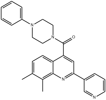 (7,8-dimethyl-2-pyridin-3-ylquinolin-4-yl)-(4-phenylpiperazin-1-yl)methanone Structure