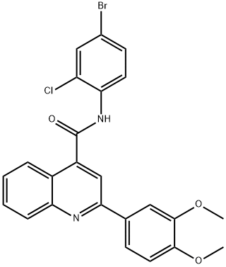 N-(4-bromo-2-chlorophenyl)-2-(3,4-dimethoxyphenyl)quinoline-4-carboxamide Struktur