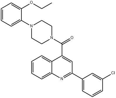 [2-(3-chlorophenyl)quinolin-4-yl]-[4-(2-ethoxyphenyl)piperazin-1-yl]methanone Struktur