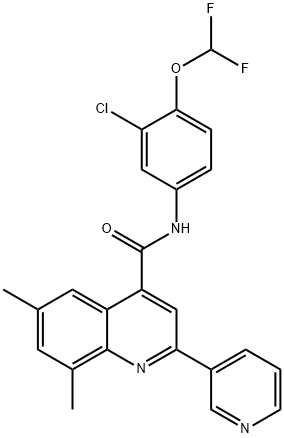 N-[3-chloro-4-(difluoromethoxy)phenyl]-6,8-dimethyl-2-pyridin-3-ylquinoline-4-carboxamide Struktur