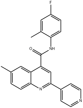 N-(4-fluoro-2-methylphenyl)-6-methyl-2-pyridin-4-ylquinoline-4-carboxamide Struktur