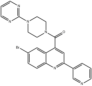 (6-bromo-2-pyridin-3-ylquinolin-4-yl)-(4-pyrimidin-2-ylpiperazin-1-yl)methanone Struktur